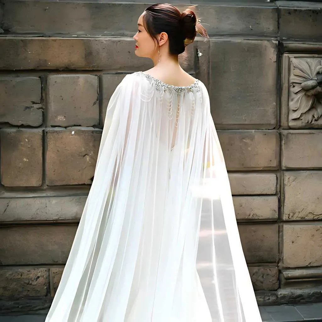 Gioielli per capelli Mantella da sposa con perline, strass, velo, scialli e boleri, giacca in tulle, abito da sposa_voghion.com