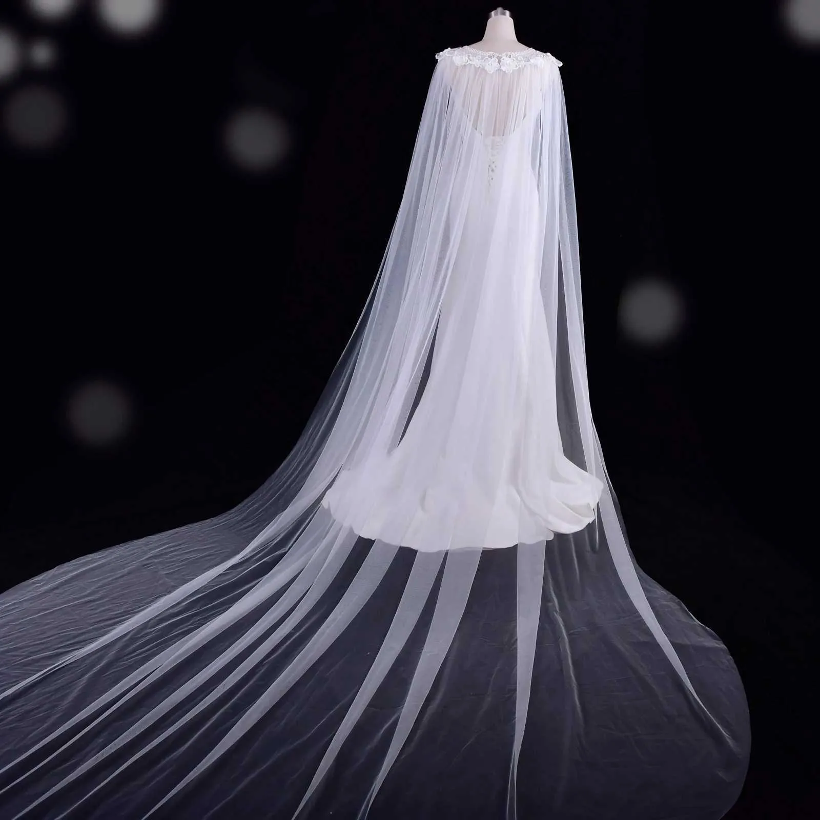 Hair Jewelry Womens VG18 Long Cloak Evening Cape Veil Jacket for Women Large Size Bolero Bridal Soft Tulle Shawl Wedding_ipsvogv.com