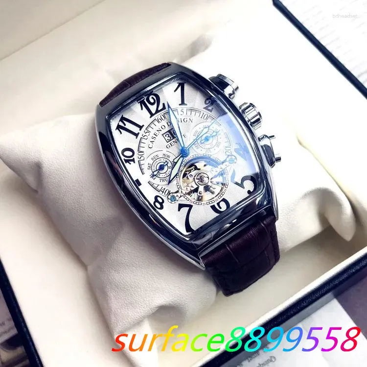 Montre-bracelets Top Men's Watches Tourbillon Automatic Quartz 3bar Afficher Watch For Men Frank-Mule Mechanical Wristwatch