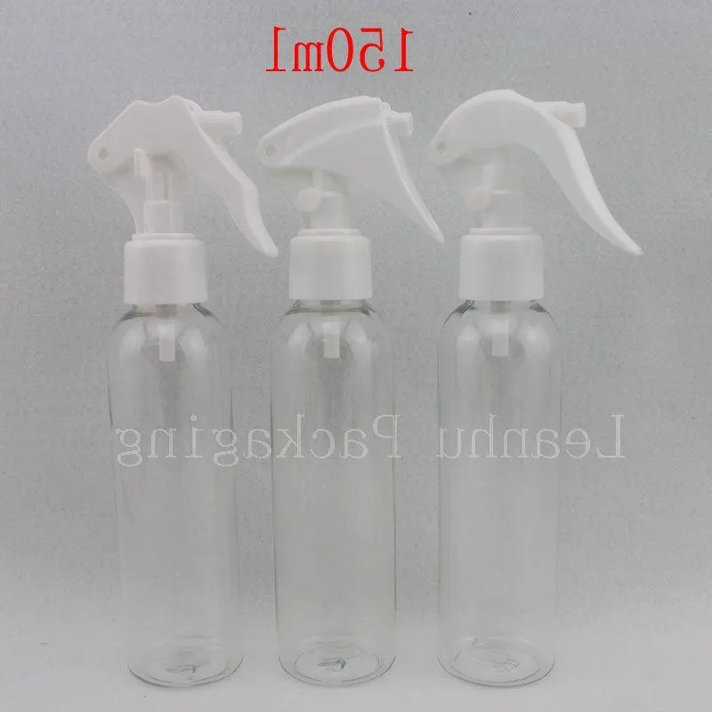 30 x 150 ml kort liten mus trigger sprayer pump klara flaskor, 150cc tom transparent spray trigger plastbehållare gebhr