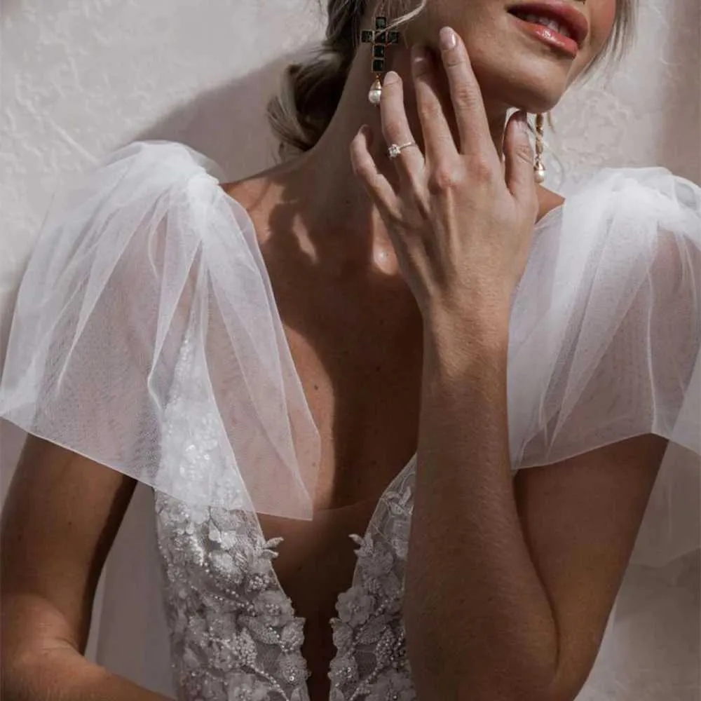 Gioielli per capelli Mantello da donna 1 paio Ali da sposa Velo da sposa Maniche rimovibili Spalle Copri Scialle Accessori per feste da sposa_voghion.com