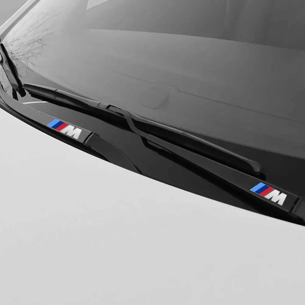 Autres accessoires intérieurs Metal Emblem Decal Decals de décoration autochtone Reflective Car Wiper Stickers pour BMW M POWER PERFORMANCE M3 M5 X1 X3 X5 X6 E46 E39 E36 T240509