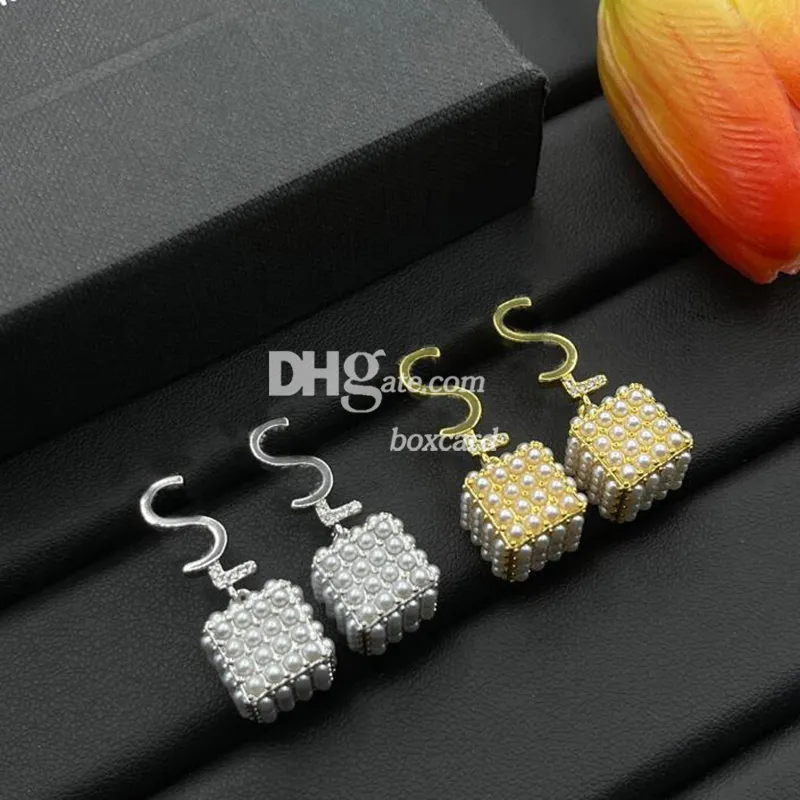 Brief Geplaatste drop -oorbellen Sieraden vierkant geblokkeerde oorbellen trendy earddrops drop studs voor vrouw