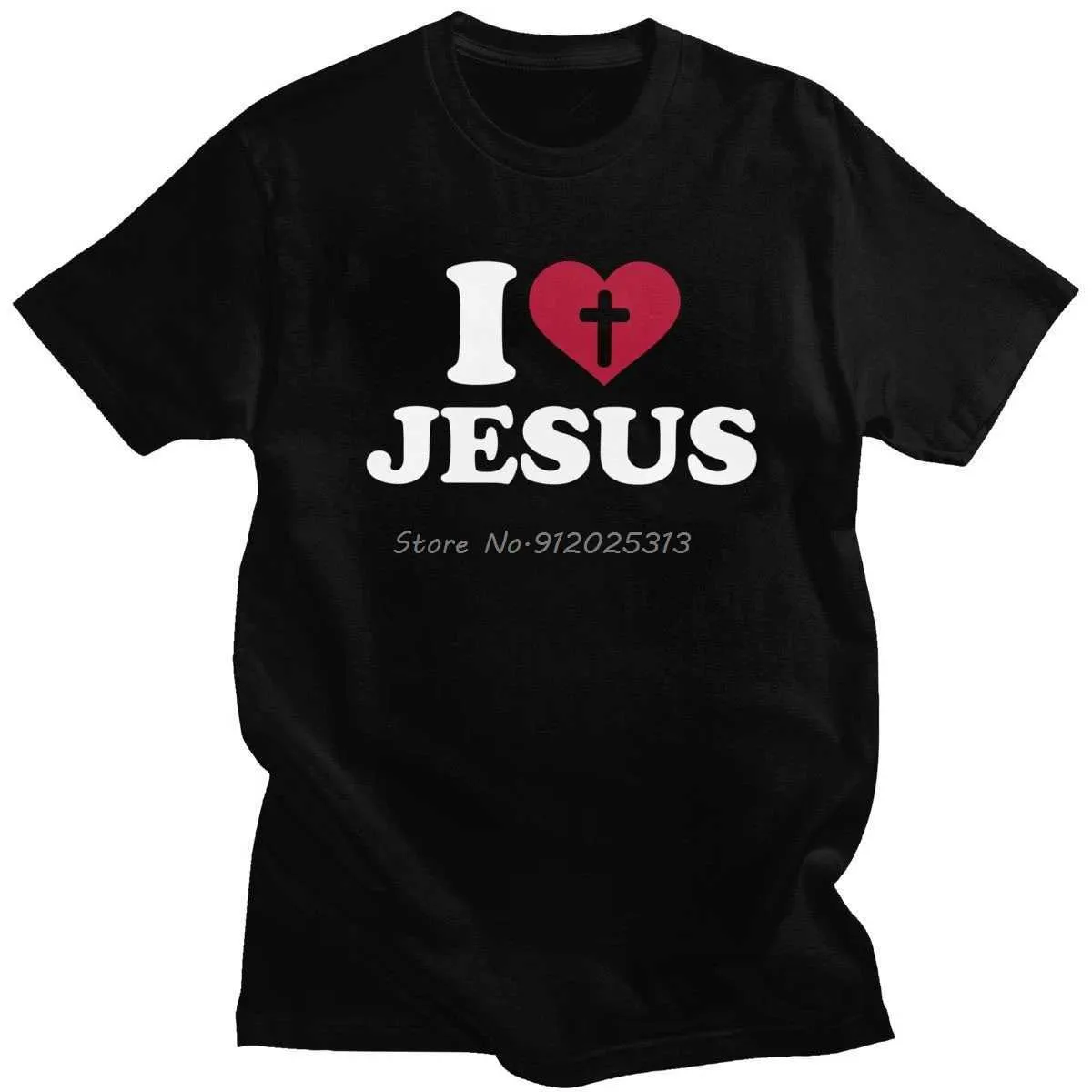 Camisetas masculinas Eu gosto de camisetas de Jesus Mens Styles Short Gods cruzam camisetas religiosas igreja camisetas cristãs de algodão da moda
