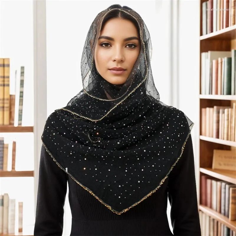 Écharpes femmes hijab wrap châle dentelle en dentelle Lady Mode de mariage Femme Femme Spring Summer PO accessoires 2024