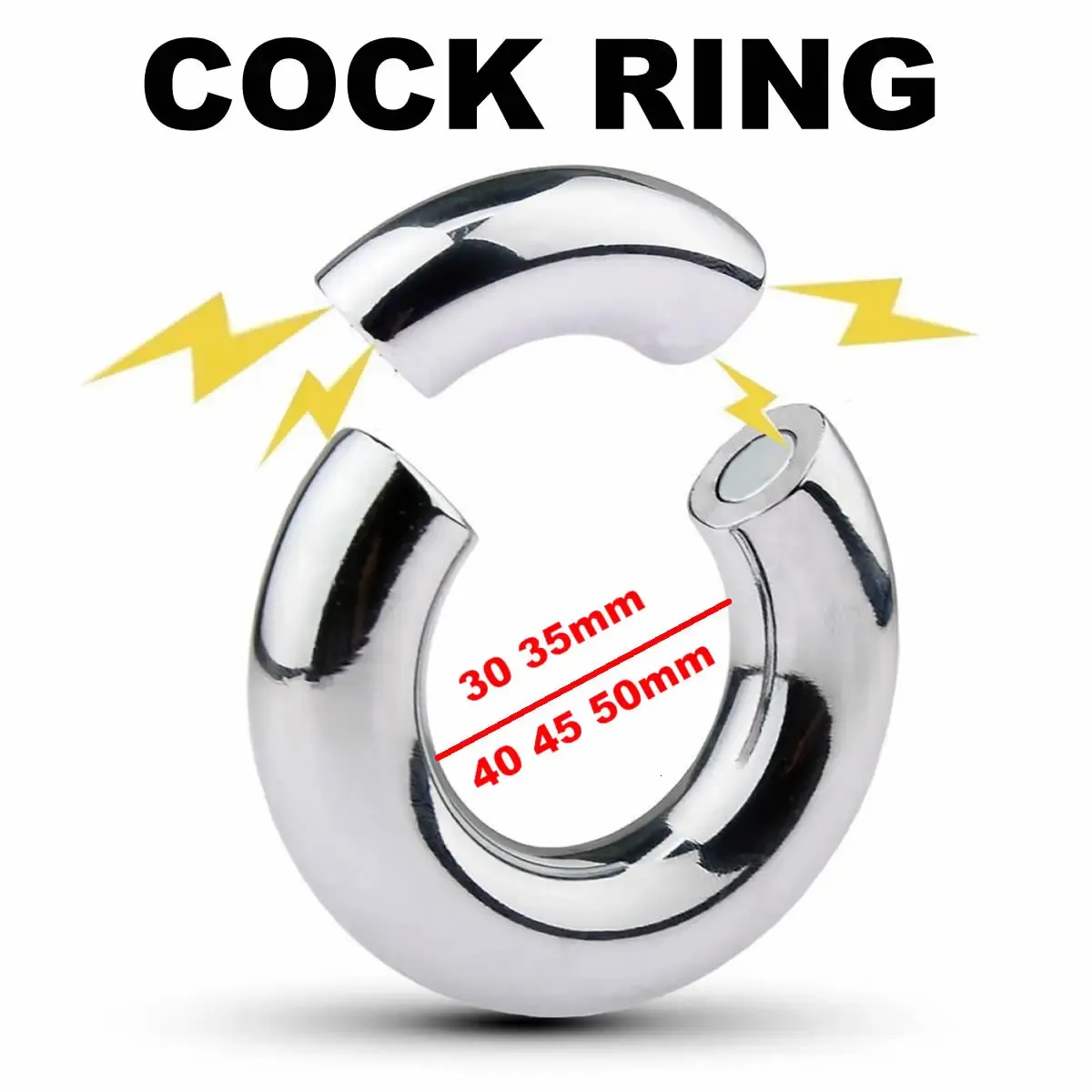 Metal Magnet Cock Ring Clamp Male Chastity Device Stainless Steel Cockring Dick Scrotum Bondage Stretcher Adult Sex Toys For Men 240511