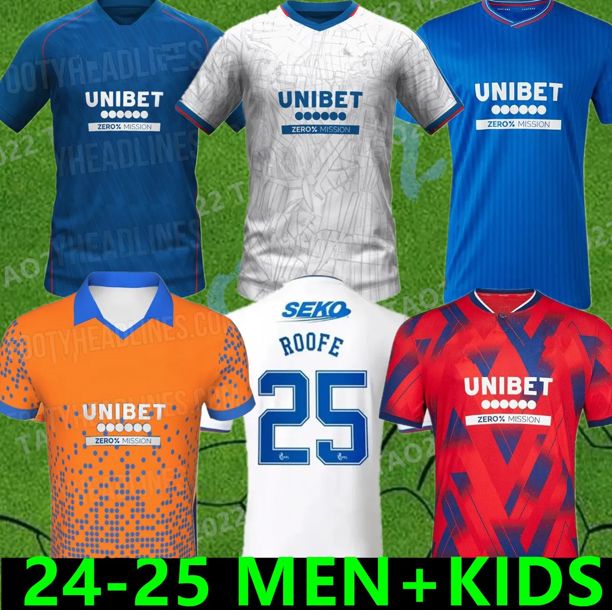 2024 2025 Glasgow Rangers Soccer Jerseys Hagi Davis Home Away Sakala Kent Tavernier Morelos Colak Hogan 3rd 24 25 Football Men and Kids Player Fans Version Shirt Kits Kits