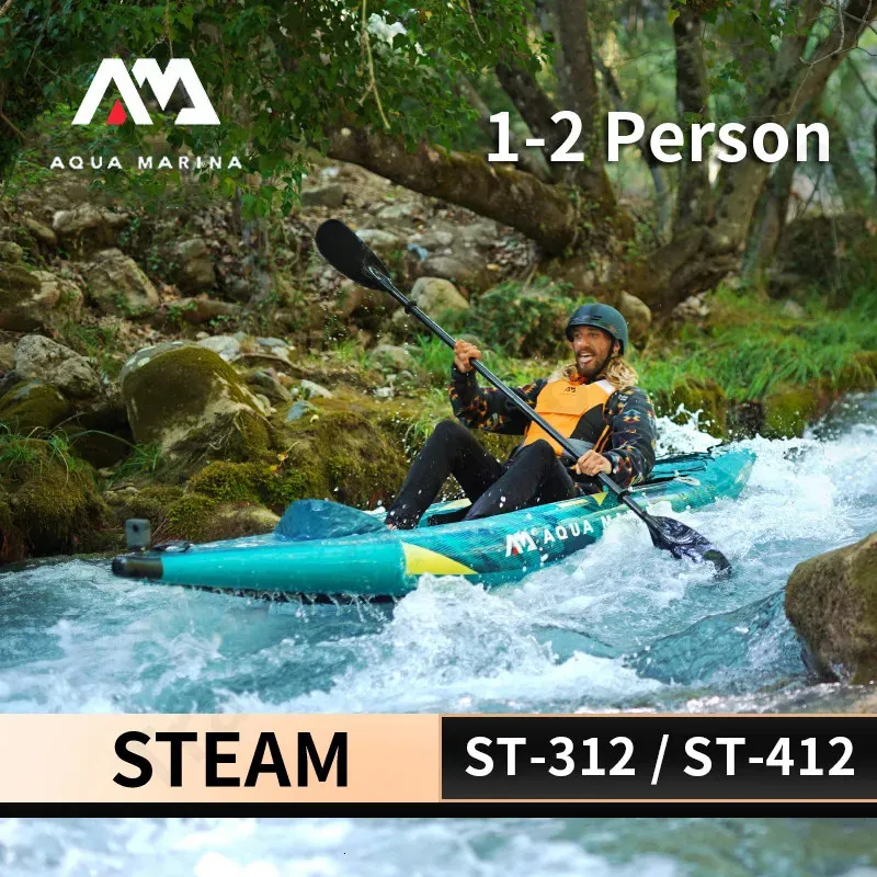 Aqua Marina Steam 12 People Cano Kayak opblaasbare boot 840D PVC Fishing Kayaks Paddle Fun Water 10L Waterdichte tas 240509