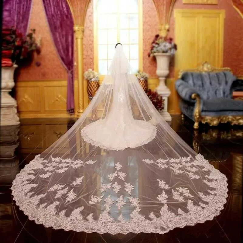 Hair Jewelry White ivory Bridal Veils Long Veil Cathedral Wedding Accessoreis Vail_ipsvogv.com