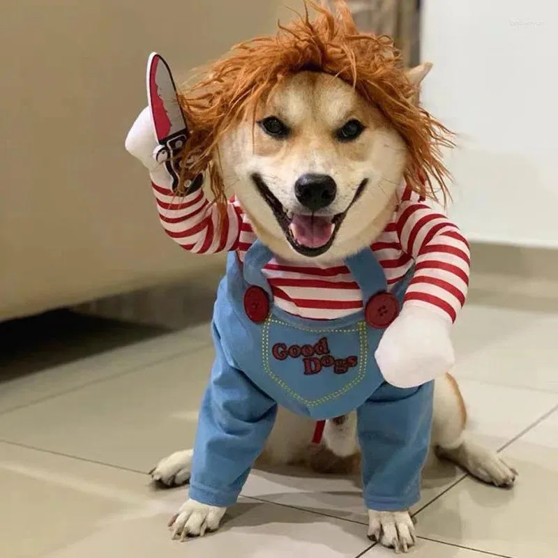 Abbigliamento per cani costume di Halloween bambola divertente bambola per piccole dimensioni di medie dimensioni abiti da trasformazione creativa camicie gatti animali domestici abbigliamento kawaii