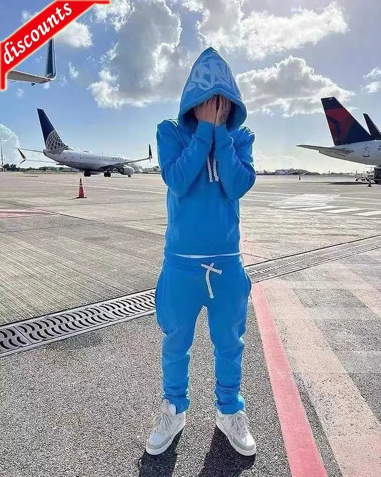 Syna World Tracksuit Mens Designer Pullover Hoodie Cool Y2k