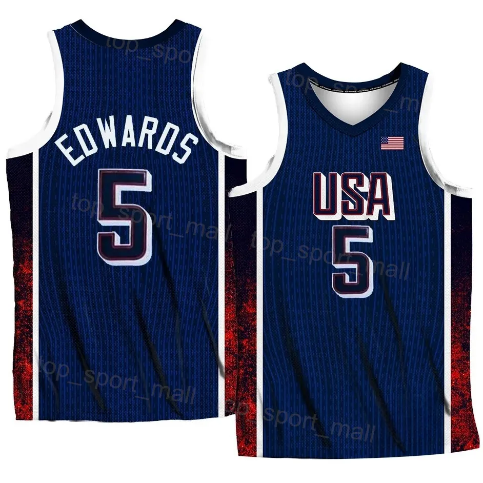 DHgate 2024 25 Us Basketball Jerseys 4 Stephen Curry 6 Lebron James 8 Kawhi Leonard 11 Joel Embiid 14 Davis 13 Bam Ado 7 Kevin Durant 15 Devin Booker 10 Tatum National Team Sports Outdoors