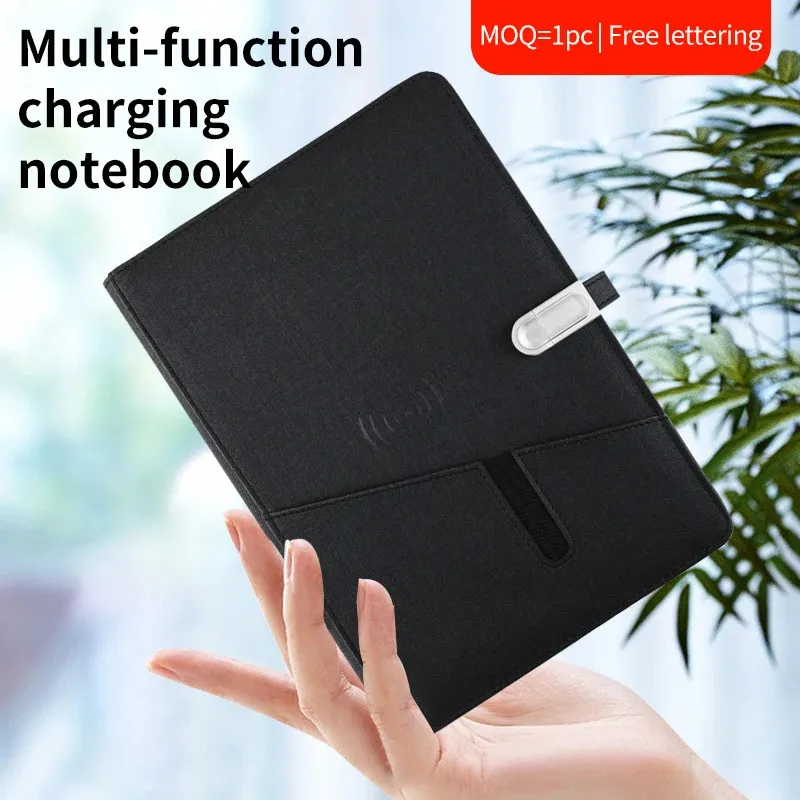 Pocket Pocket Smart livro de bolso dianteiro de 16 GB Drive flash sem fio Caderno Power Bank Notebook com Writing Pad 240506