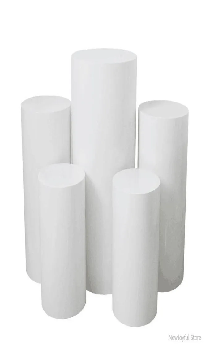 Decoração de festa redonda de bolo de piso branco Pedestal Pedestal Stand Cylinder Plinto DIY Decorações de casamento DIY1226022