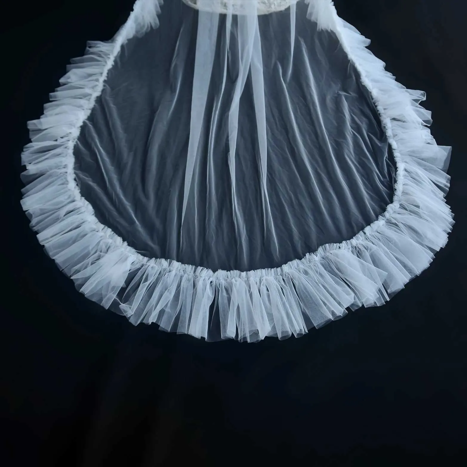 Bridal Veil Long Cathedral Wedding Veil With Comb Romantic Style_voghion.com