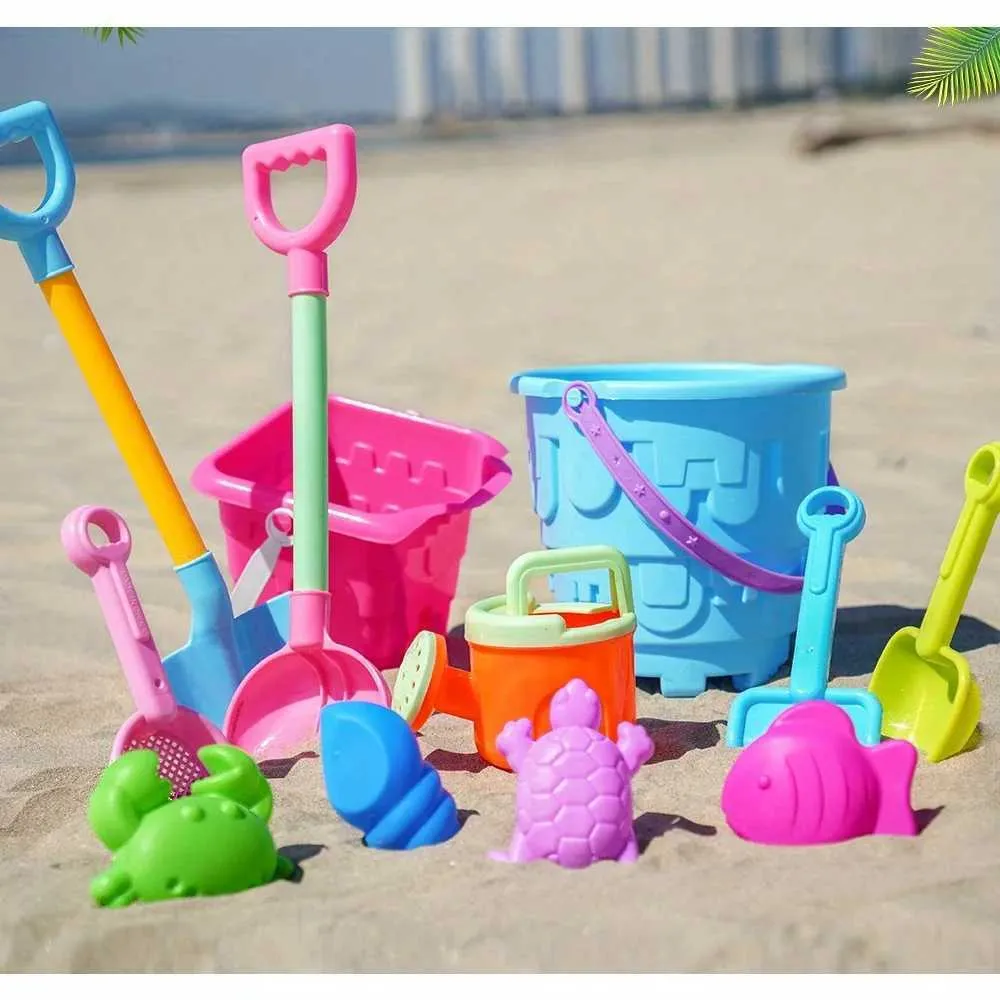 Sable Player Water Fun Childrens Place Toy Set Babies jouant dans l'eau et le sable grandes pellets de plage Bucket Beach Digging Tools Beach Toys Random Colorsl2405