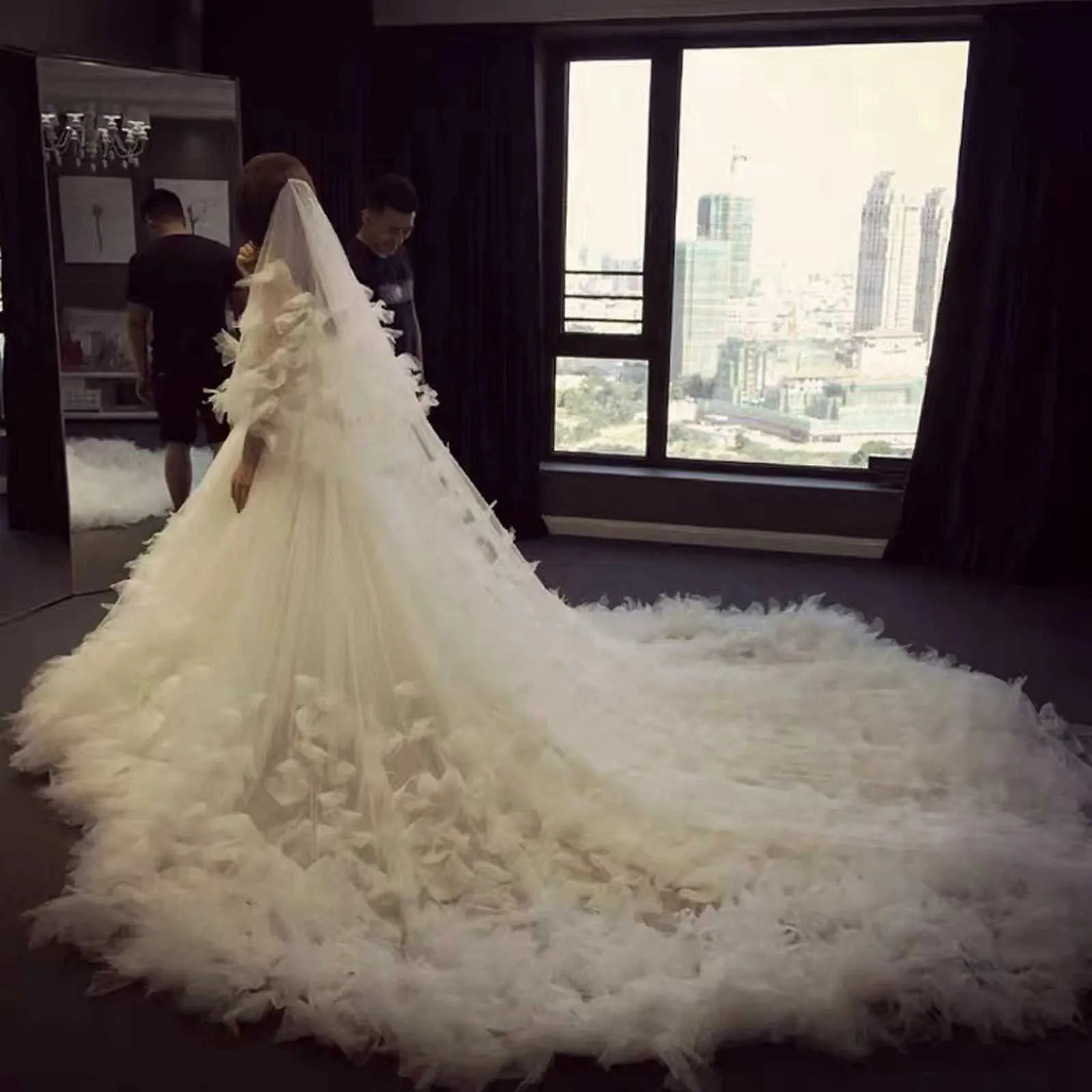 Wedding Veil Cathedral Length Soft Bridal Illusion With Comb_voghion.com