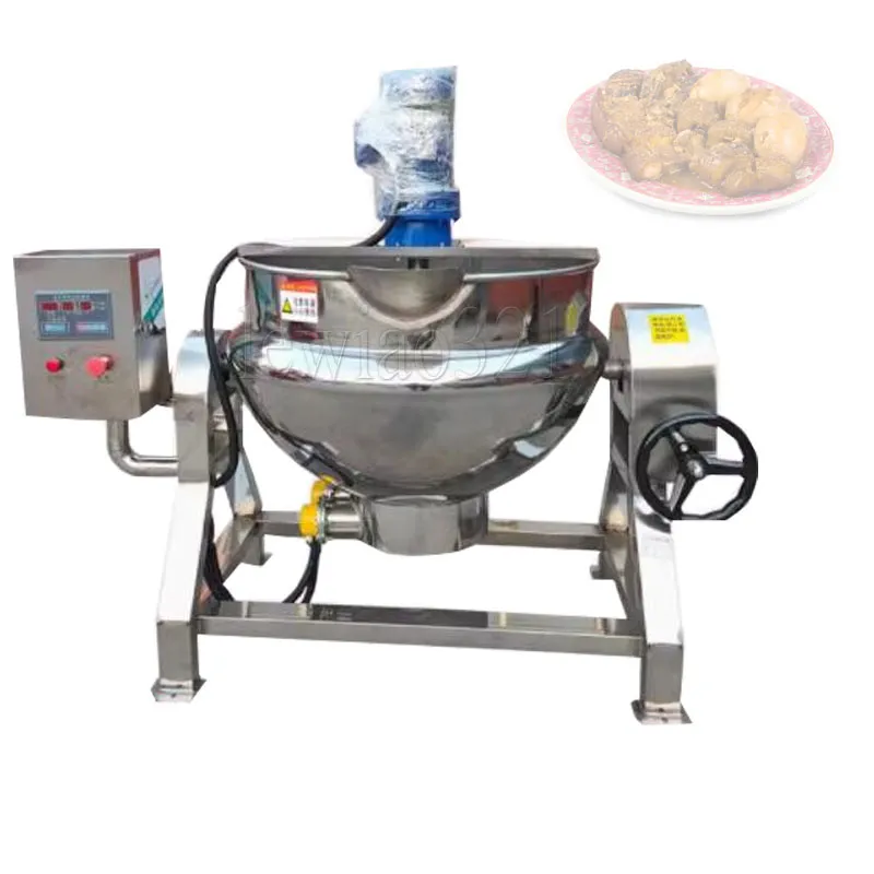 Electric Double Gas Steam Jacketed Kettle With Mixer Agitator