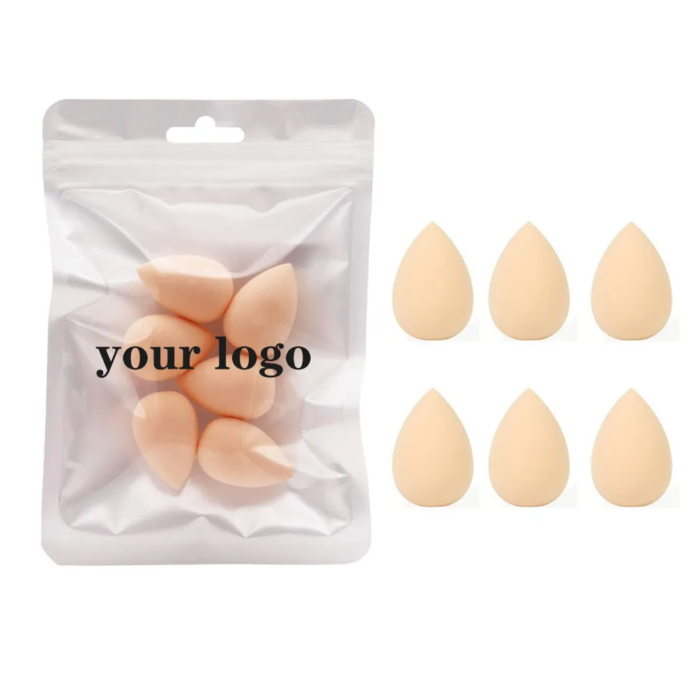 Latex-vrije zachte make-up applicator aangepast logo schoonheid make-up blender spons schoonheid roze spons