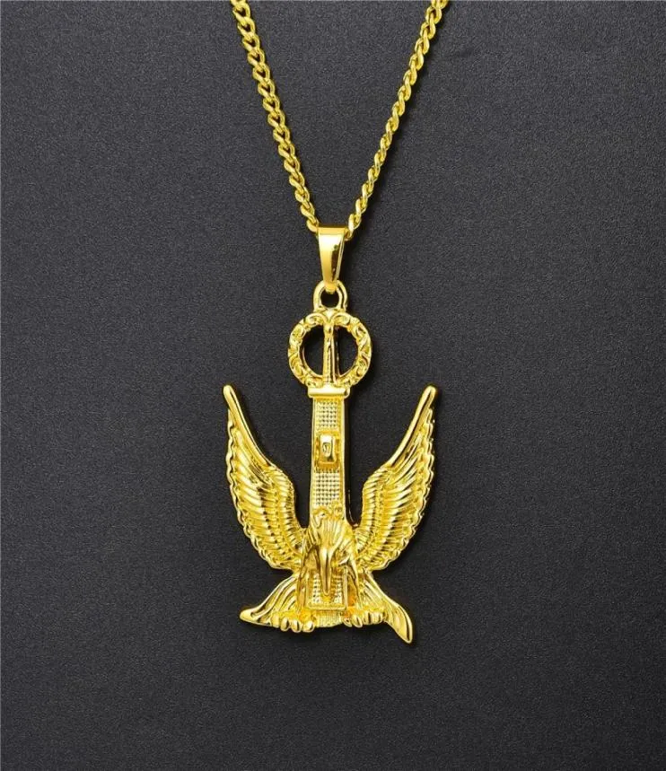 Gold Eagle Hip Hop Pendant Necklace For Men Designer Cuban Link Chain ...