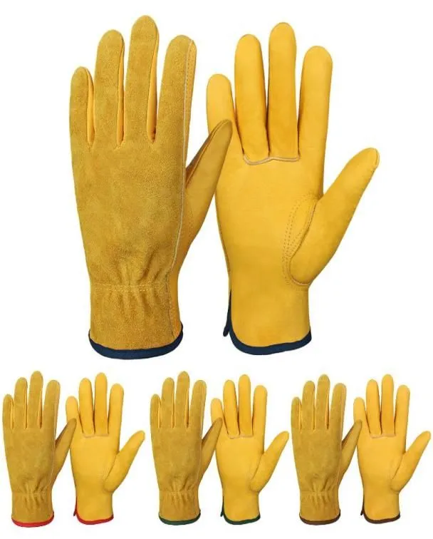 Sporthandschoenen Flexibele grip Mechaniek slijtage Veiligheid Werkhandschoen Leer voor zware bouwtuin Farm Ranch Truck Workplace Safety Supply Work Glove