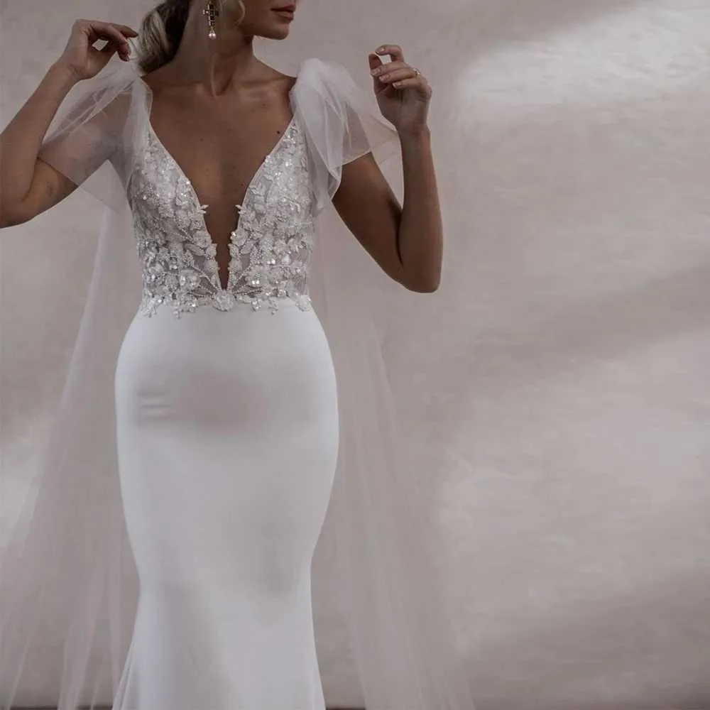 Gioielli per capelli Mantello da donna 1 paio Ali da sposa Velo da sposa Maniche rimovibili Spalle Copri Scialle Accessori per feste da sposa_voghion.com