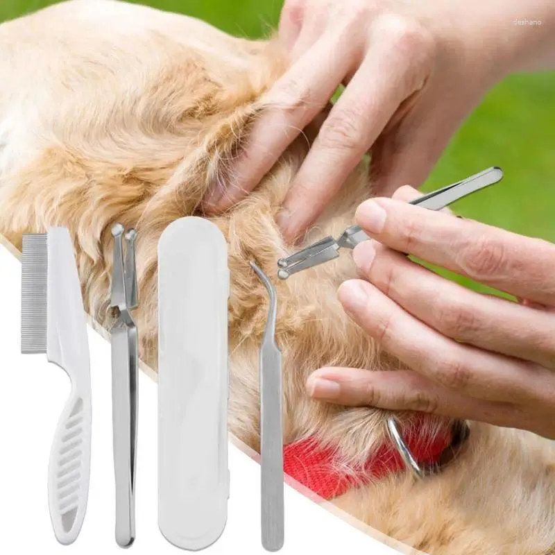 Dog Apparel Tick Remover Tool Flea Hook Tweezer Pull Cats Dogs CLAMP CLAMP MITE EXTRACOR DE PETRES PETRES DE PET PET Supplies