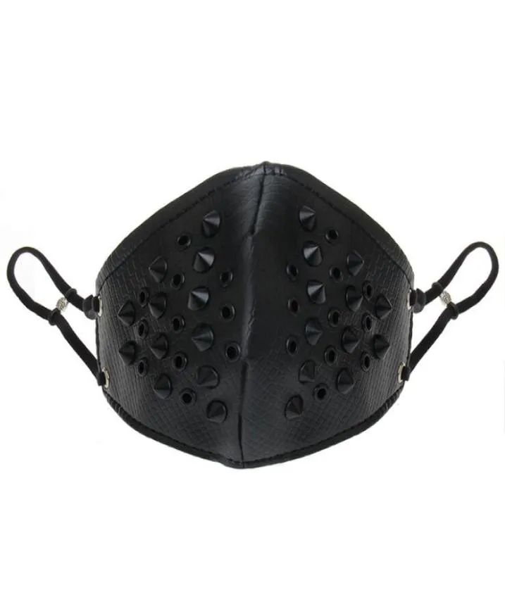 Outdoor Cycling Masks Sports PU Leather Personality Punk Rivet Locomotive Mask Riding Accessories Decorative Cycling Masks8373541