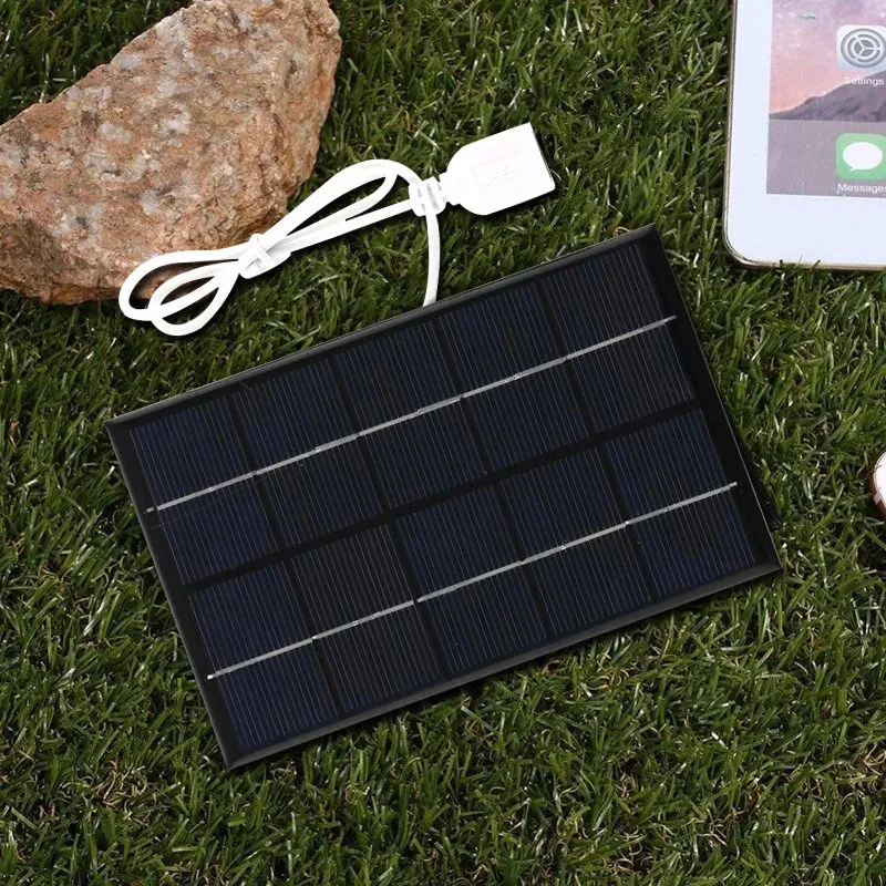 USB Solar Panel Outdoor 5W 5V Portable Charger Pane Climbing Fast Polysilicon Travel Diy Generator 240430