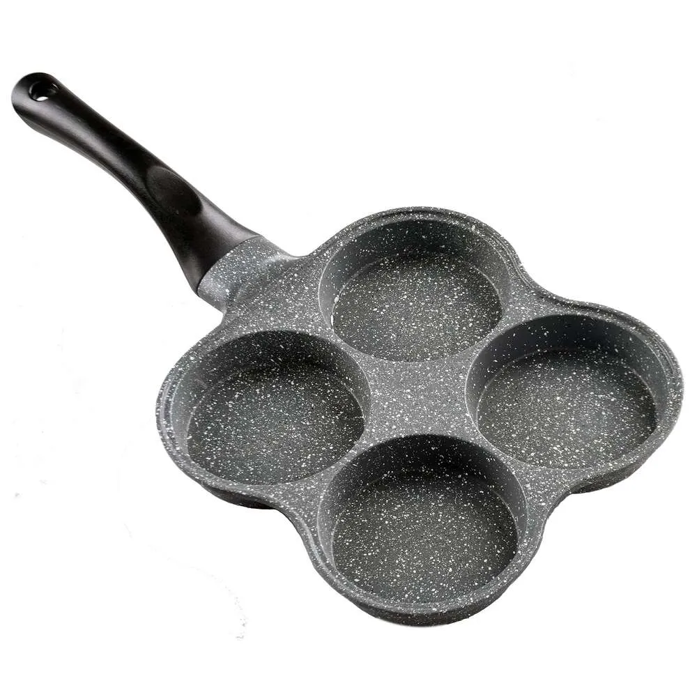 BUECMUE Rostless Fringing |4-Tassen-Non-Stick-E-Clean Ego Cooker Omelett zum Frühstück Schwedisch Pfannkuchen, Plett, Krepppfanne Gasherd und andere Kochgeschirr