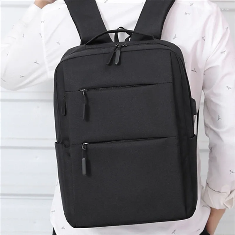 Backpack Laptop Männer Pack Office Arbeit Frauen Beutel Business Anti -Diebstahl Unisex Black Dünnlicht Rucksack USB -USB -Anklage