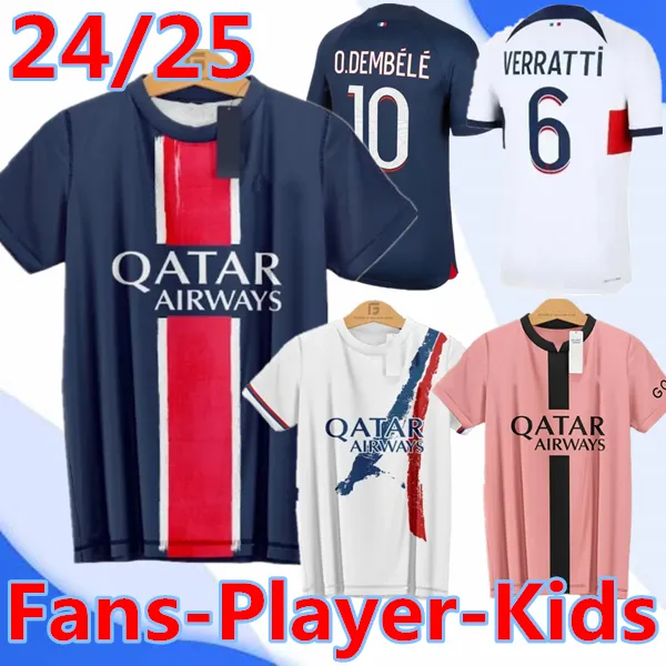 24 25 25 MAILLOT MBAPPE SOCCER Jerseys Kit 23/24 Wersja gracza Wersja Pre Match 2023 2024 Maglia Paris Home Away Football Shirt Hakimi Fabian Vitinha O Dembele 888