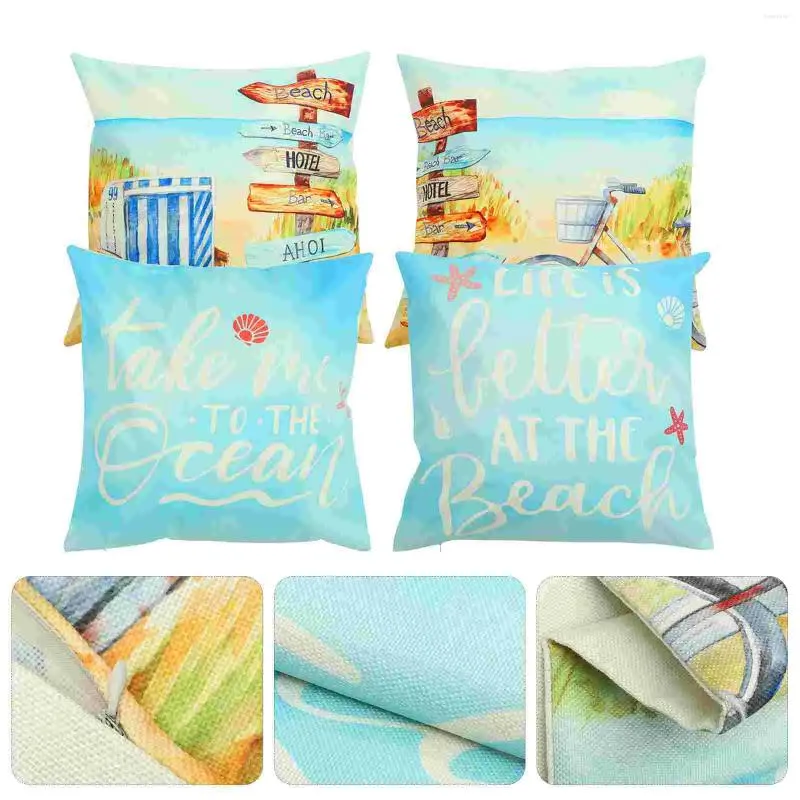 Pillow Case Sofa Pillowcase Throw Pillows Lovely Cover Ocean Themed Pillowcases