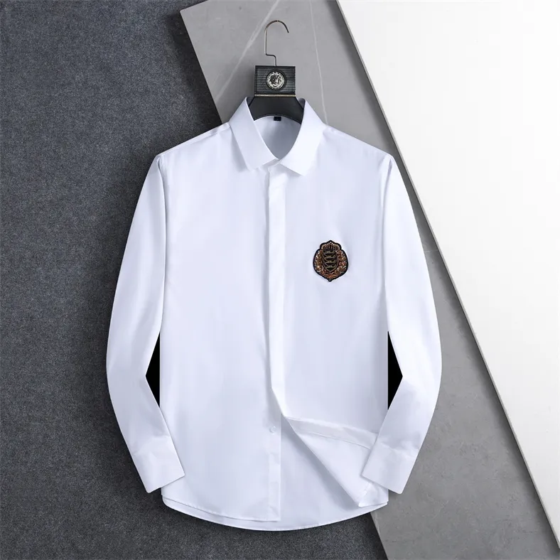 Designers primavera outono de manga longa Designer de boliche camisetas homens moda moda geométrica de impressão botão para baixo vestido camise