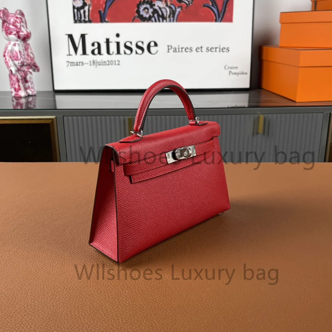 Todas as bolsas feitas à mão, designer clássico Skew Bag premium de couro francês Mini bolsa de ombro elegante com caixa de luxo original da caixa de luxo original