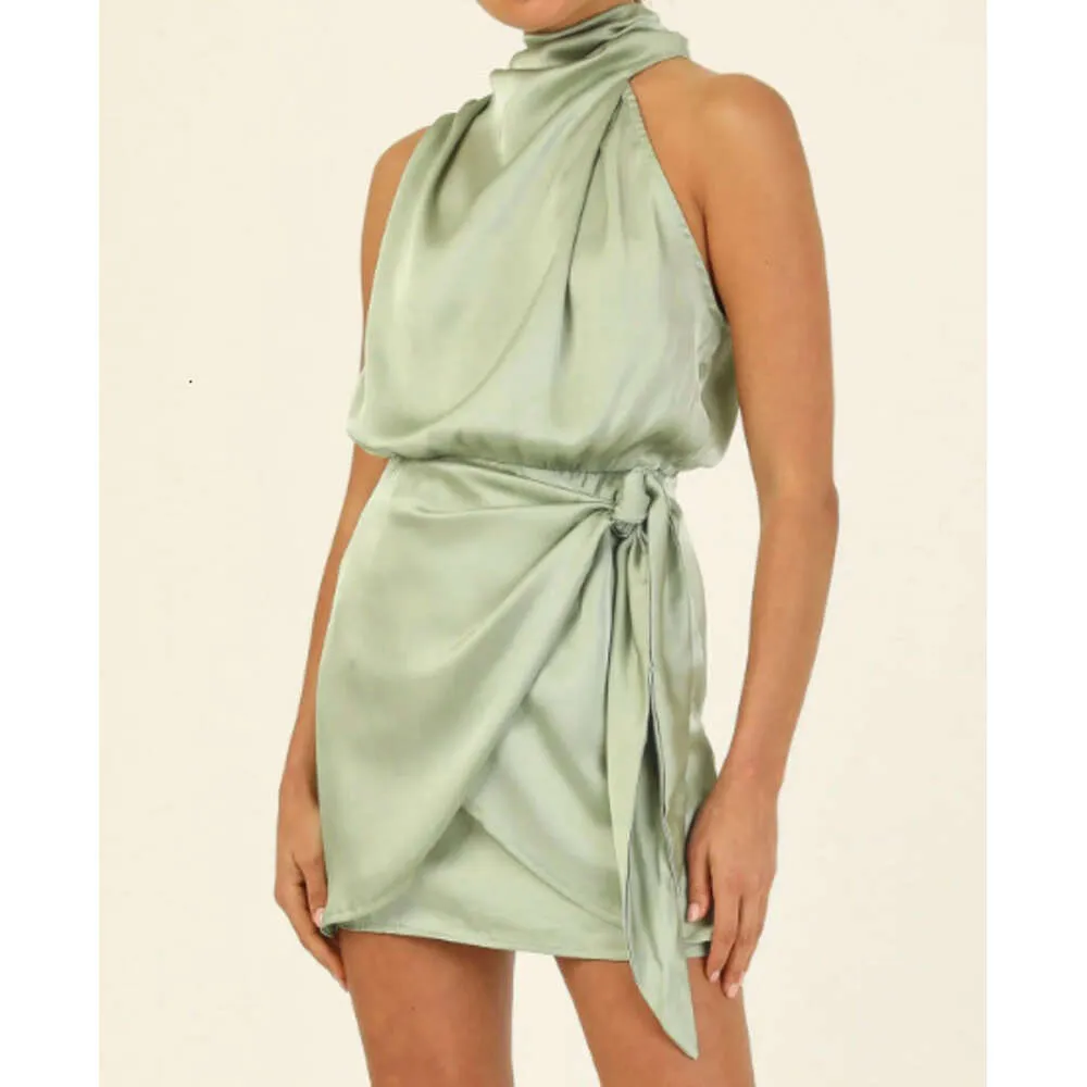 ally green dress Green Halter Neck Maxi Dress main image 0