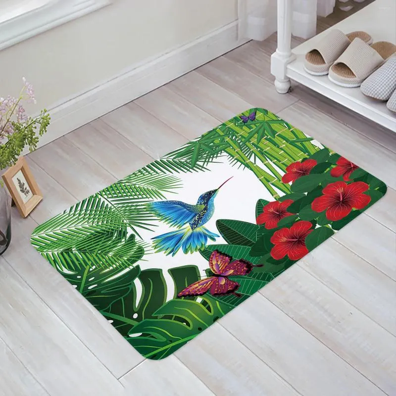 Teppiche tropische Blumen Hummingbird Schmetterling Küche Boden Matte Wohnzimmer Dekor Teppich Home Flur Eingangs Fußmatte Anti Slip Teppich