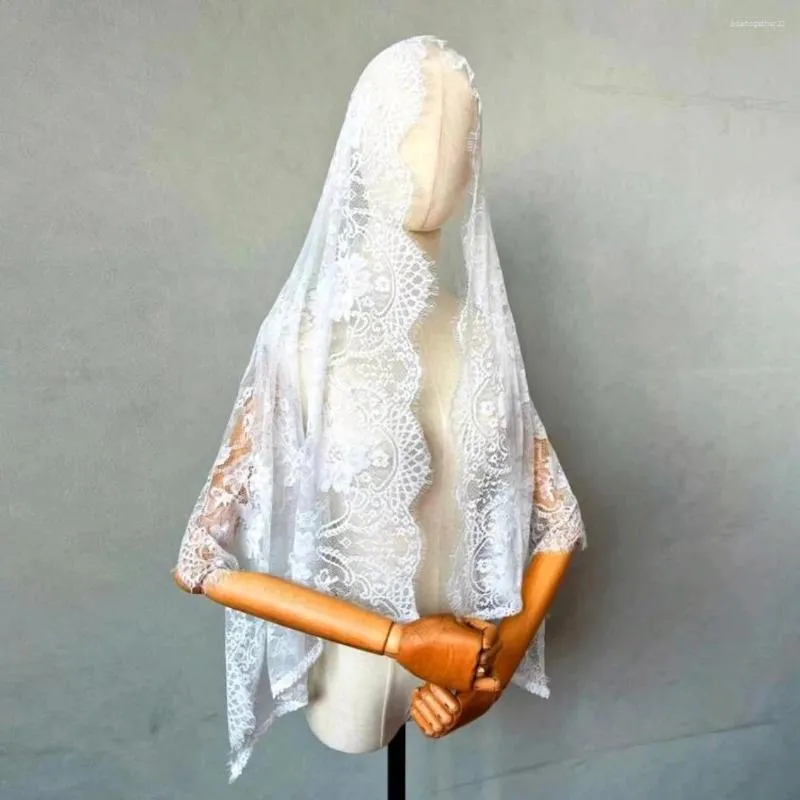 Bridal Veils Elegant Lace Shawl Head Veil And Mantilla For Wedding Black Latin-Style Decor Hair Accessories