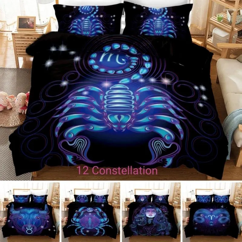 Bettwäsche -Sets und Luxus 3D Digital Constellation Set Duvet Cover Kissenbezug Stil 2/3 Stcs. (Keine Polsterung kein Blatt)