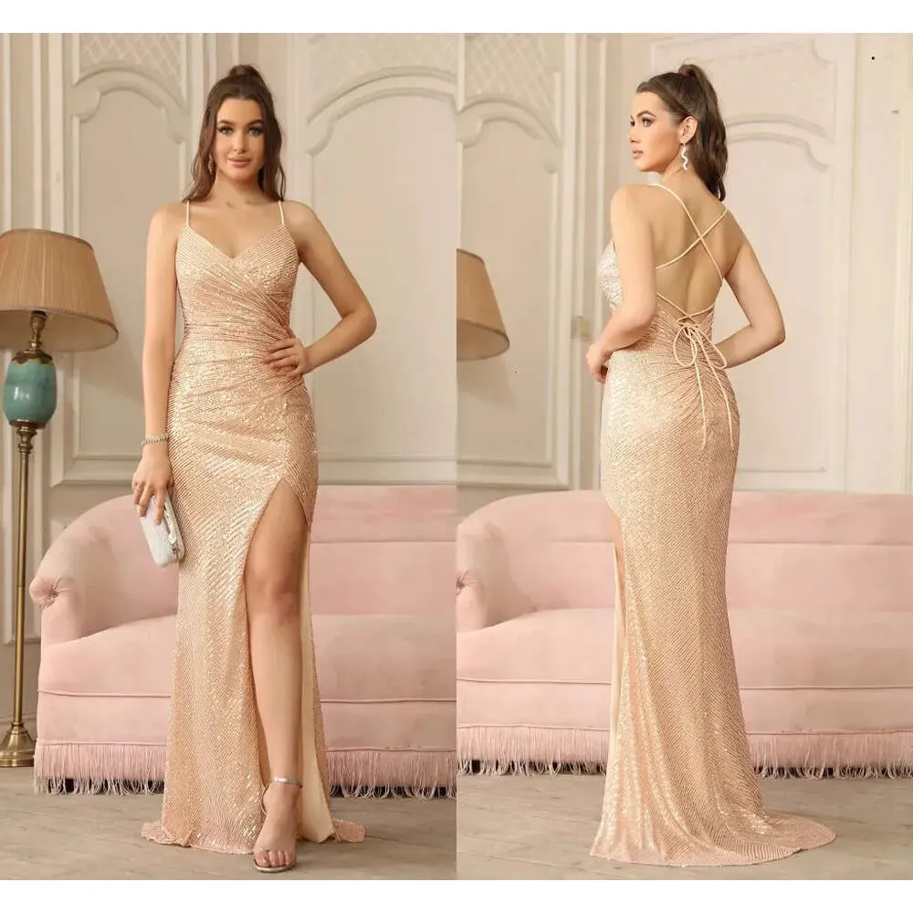 gold sequin stripe dress Gold Sequin Open Back Sexy Prom Dress – Hoprom
