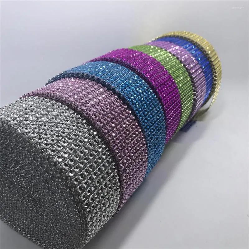 Feestelijke benodigdheden 19 kleuren voor keuze 10yards 8rows diamant mesh wrap roll sparkle strass RiNestone Crystal Ribbon Wedding Party Cake Decoratie