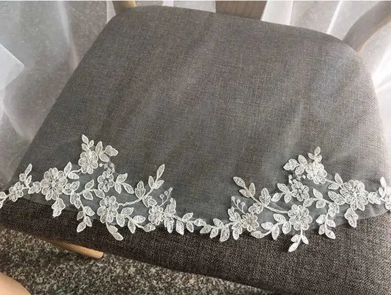 Nakit za kosu, jednoslojni elegantni kratki vjenčani veo, bijeli_voghion.com