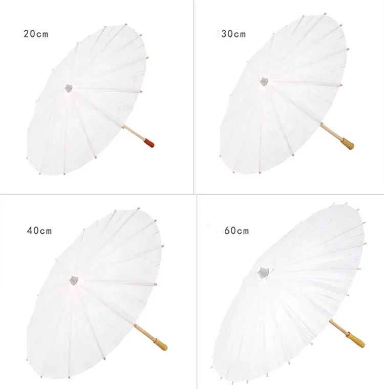 Fydun Parapluie En Papier Blanc 60cm - Parasol Décoratif Mariage, Photo Et Cosplay