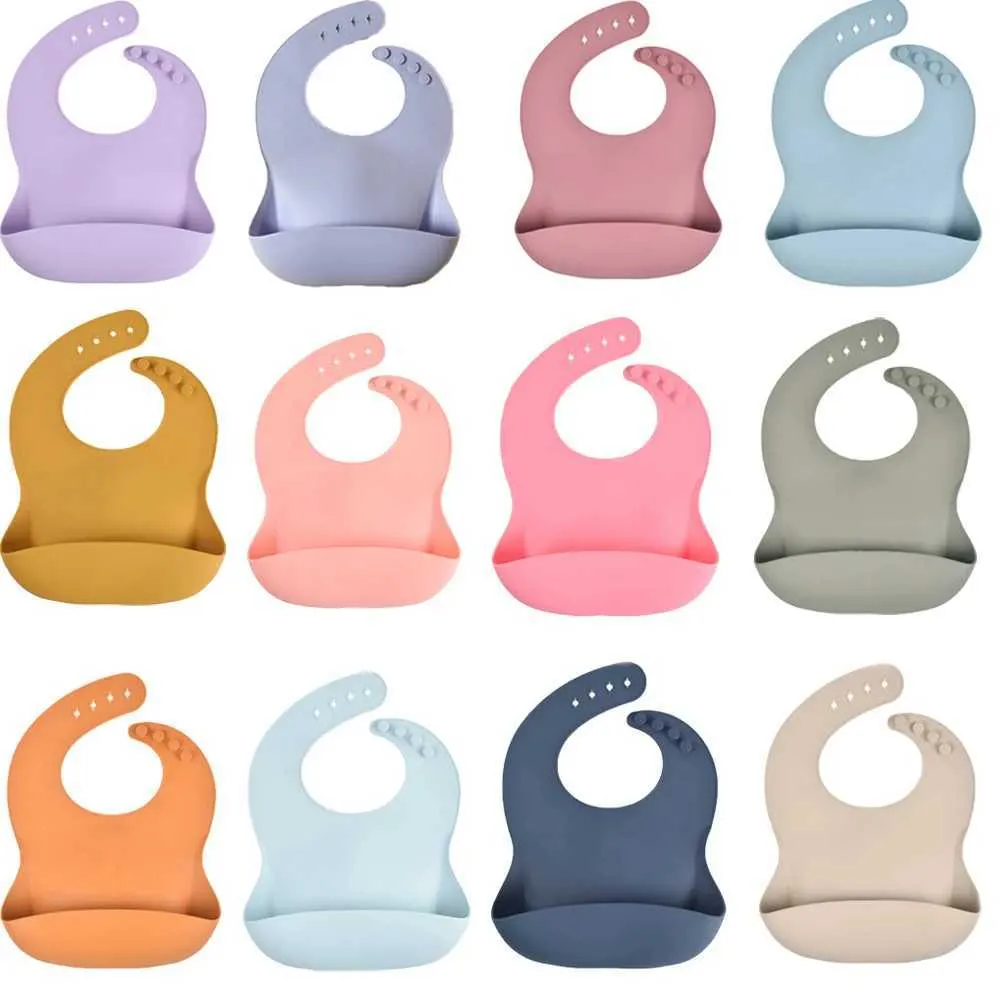 Bibs Burp Cloths Silicone baby bib baby feeding table waterproof baby bib baby breakfast feeding d240513