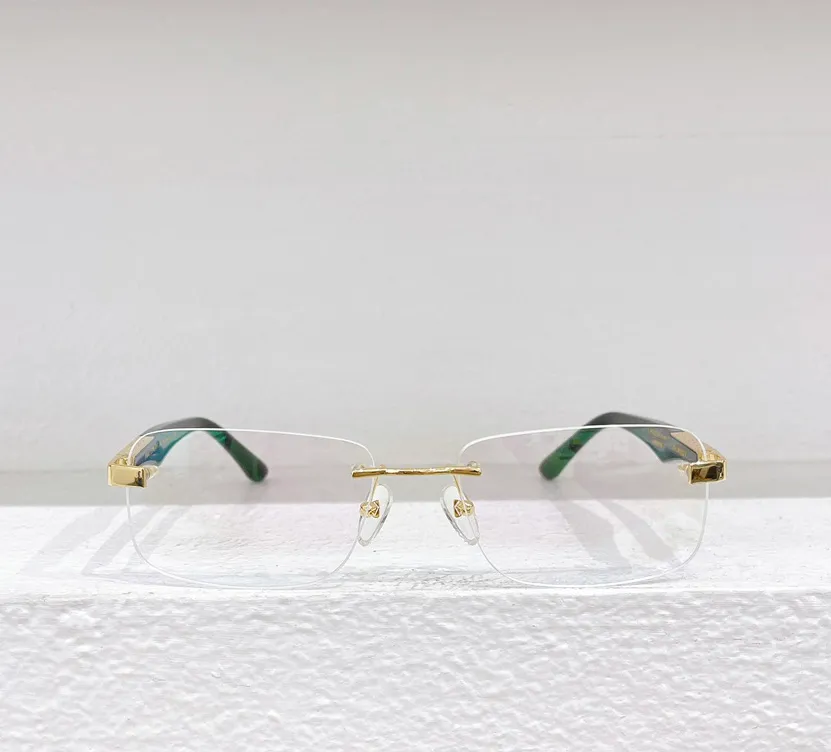 Óculos pretos dourados artistas de óculos sem moldura Molduras de óculos de sol dos óculos de sol de moda com caixa