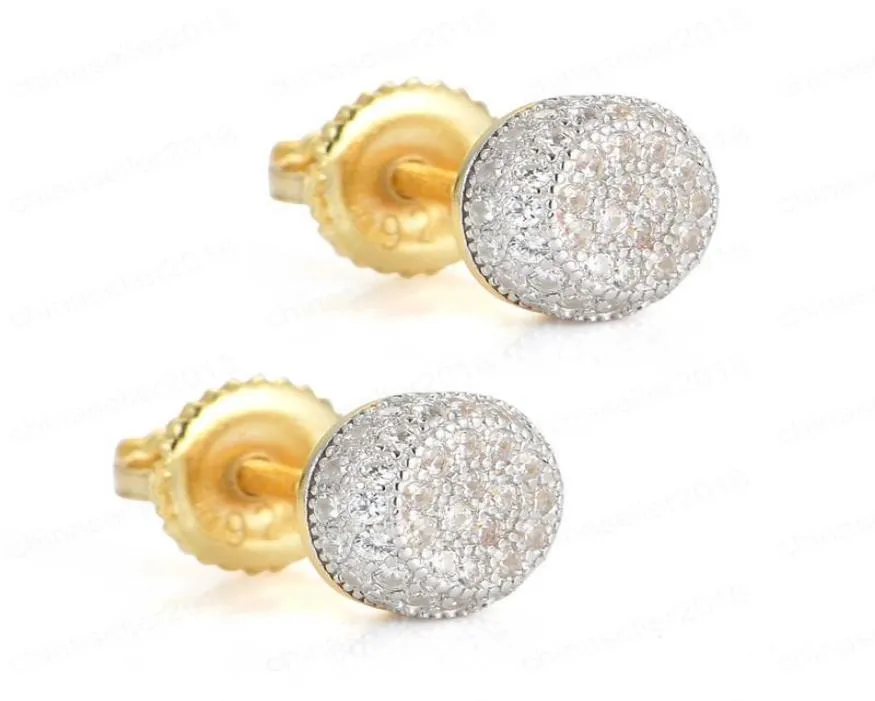 925 Sterling Silver Earrings Mens Hip Hop Sieraden Iced Out Diamond Stud Earrings Style Fashion Oordings Gold Silver Women Accessori5709454