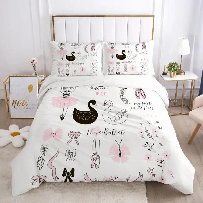 Bettwäsche Sets Mädchen Prinzessin Cartoon Set für Baby Kinder Kinder Krippen Bettdecke Kissenbezug Decke Quilt Schönes Pink