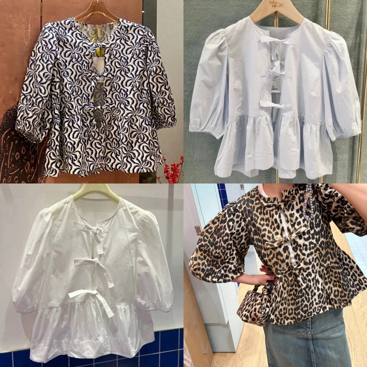 Spring Blouses For Women Cute Peplum Tops: Womens Bow Tie Peplum
