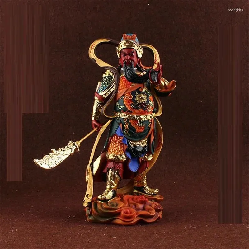 Figurine decorative Sangharama Bodhisattva Resina dipinta Buddha Statues Dharma Wealth Guan Yu Sculture per la casa