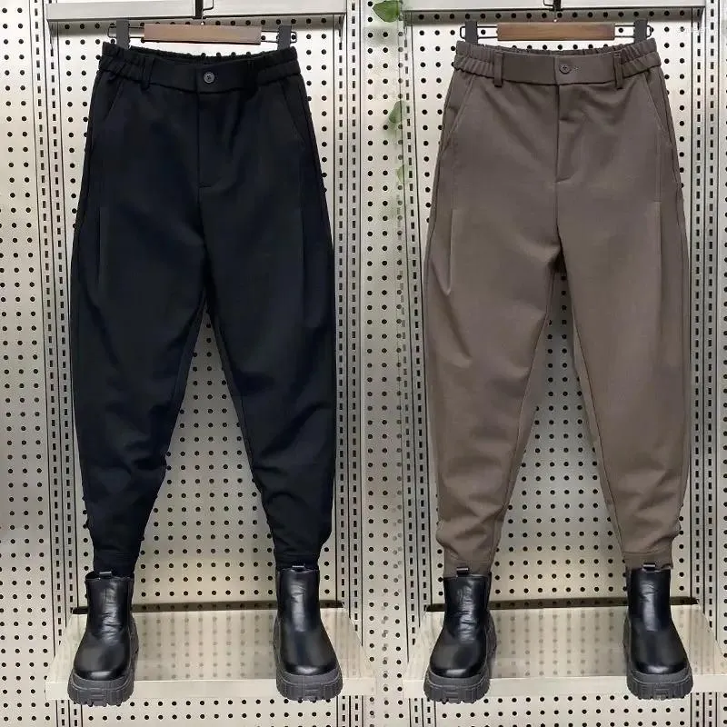 Herrenhosen 2024 lässige losen Weitbeinanzug Männer Einfache Korea Mode Männliche Hosen Solid High Street Kleidung Harlan